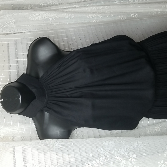 Black Fred Charles Halter Sleeveless Dress Size 5 - Picture 3 of 9